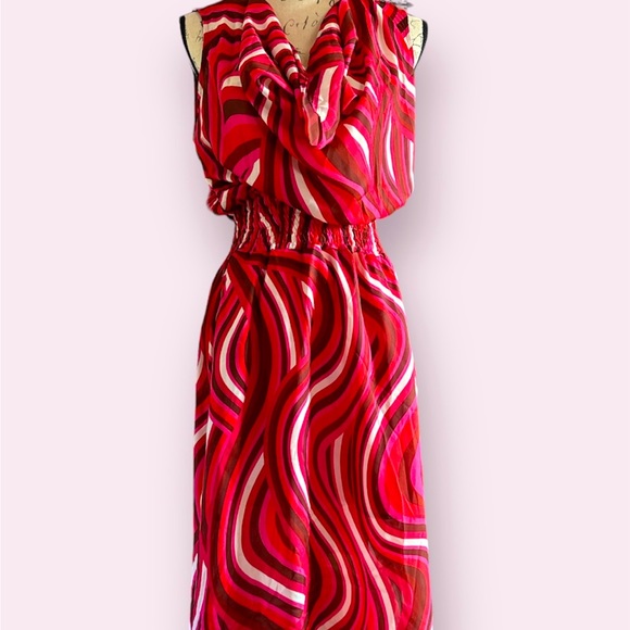 NWT Plains and Prints sleeveless cinched waist and pockets dress. - Picture 2 of 2